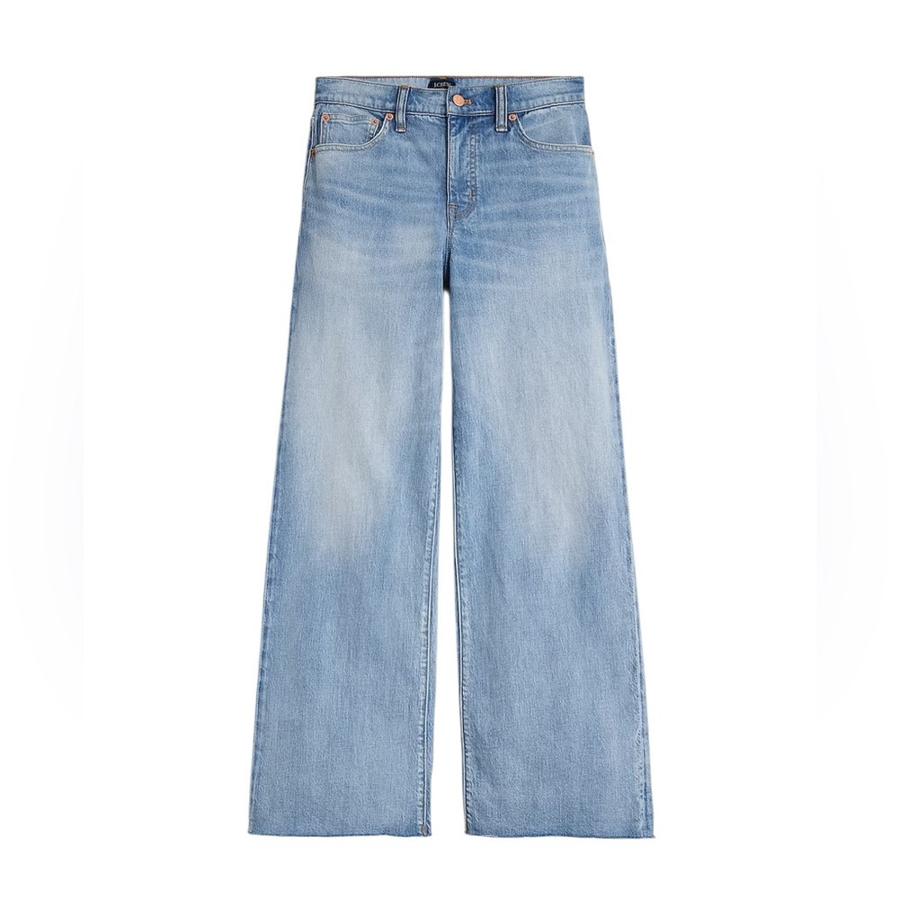 NWOT J.Crew Factory Wide Leg Crop Jean in Spring Storm Wash All Day Stretch